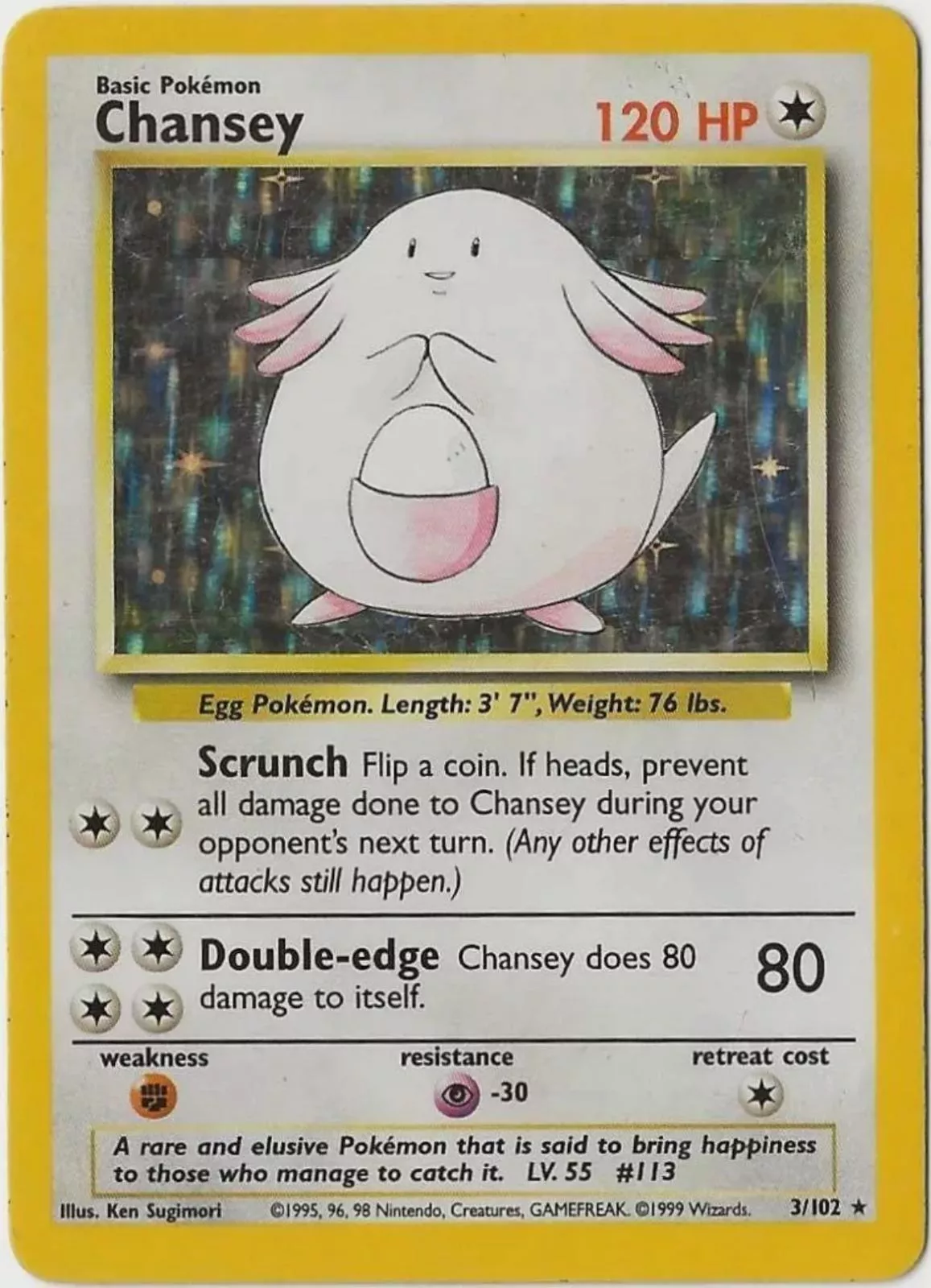 Chansey Pokémon card