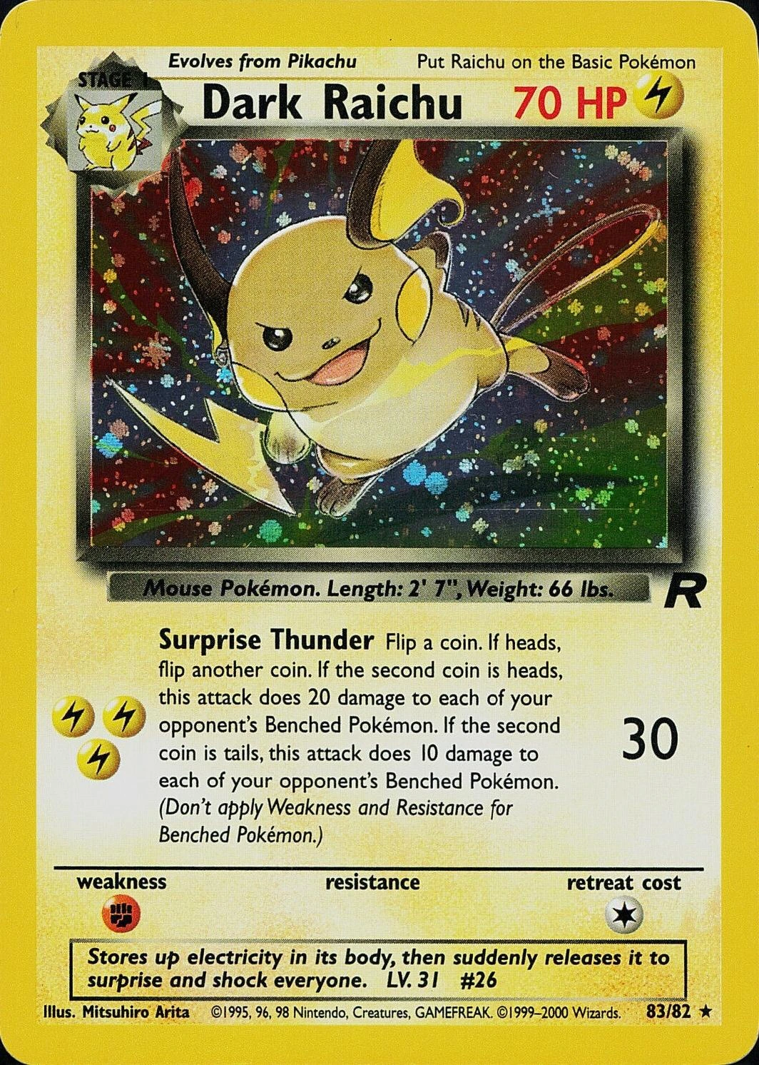 Dark Raichu Pokémon card