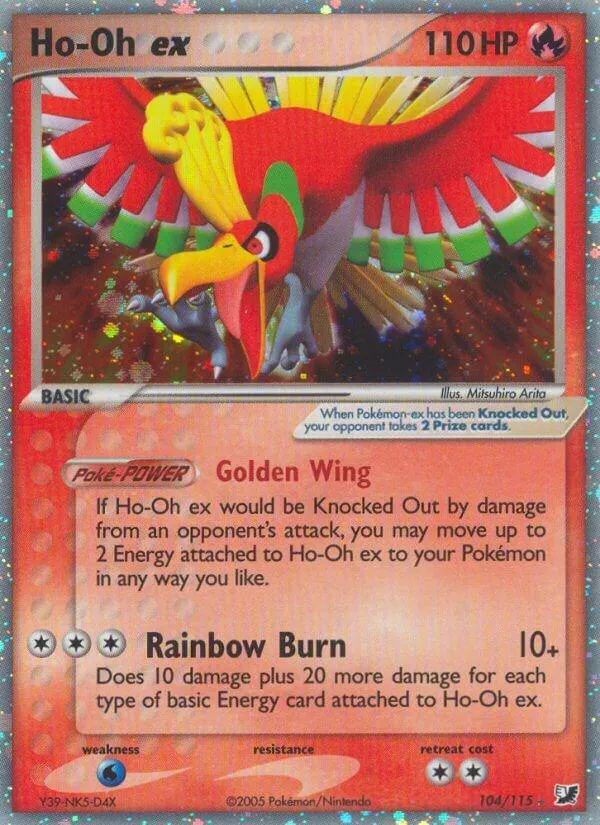 Ho-Oh ex Pokémon card