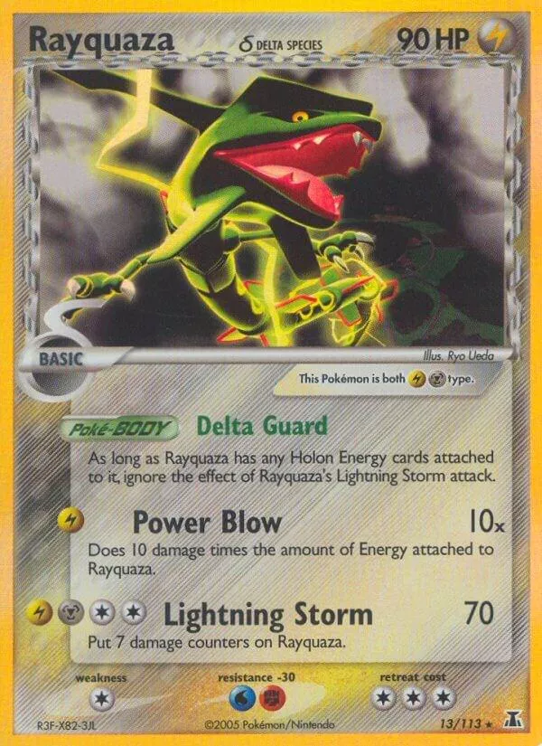 Rayquaza ex δ Pokémon card