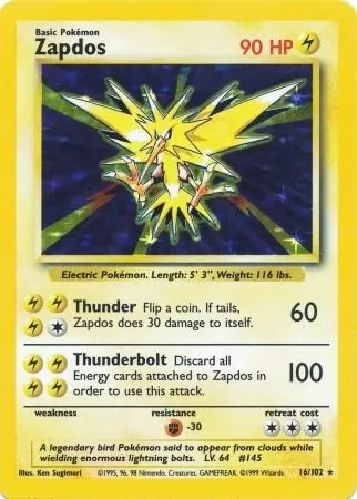 Zapdos Pokémon card